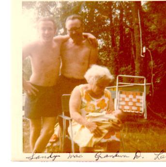 Dad and I with Grandma Doucette at Camp